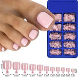 100pcs Fake Toenail Natural White Acrylic False Tips 1box - TD171-3