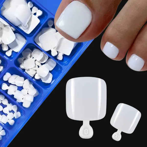 100pcs Fake Toenail Natural White Acrylic False Tips 1box