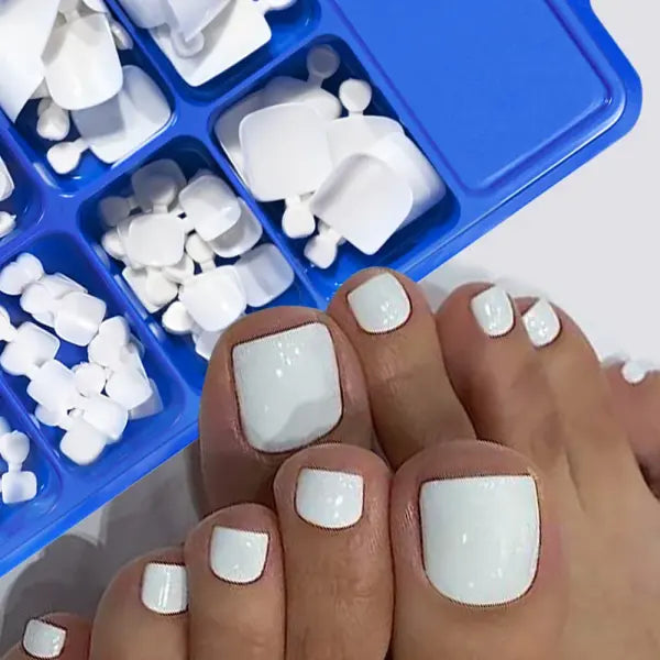 100pcs Fake Toenail Natural White Acrylic False Tips 1box