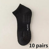 10pcs Socks Tube Thick Cotton Deodorant Winter Basketball Stockings - 10 pairs black 1 / one size 37-43