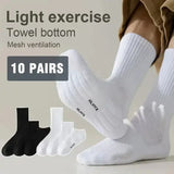 10pcs Socks Tube Thick Cotton Deodorant Winter Basketball Stockings