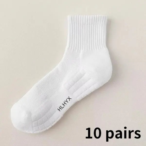 10pcs Socks Tube Thick Cotton Deodorant Winter Basketball Stockings