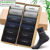 10 Pairs of Breathable Bamboo Fiber Crew Socks for Men