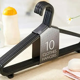 10pcs Adult Non-Slip Plastic Clothes Hangers Portable Space-Saving Closet Organizers