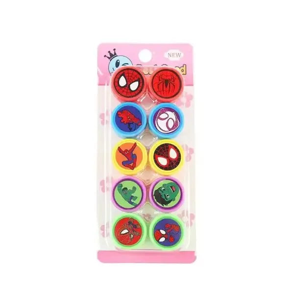 10 Piece Disney Spider-Man Superhero Stamps for Kids Party Favors - Spiderman