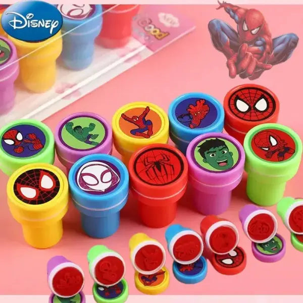 10 Piece Disney Spider-Man Superhero Stamps for Kids Party Favors - Spiderman