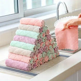 10-piece Microfiber Dish Cloths Multi Purpose Dishwashing Towels - Color random / 10pcs