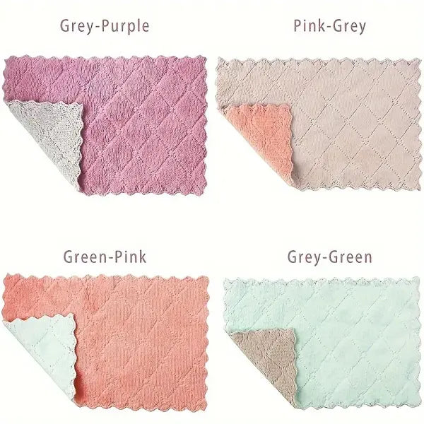 10-piece Microfiber Dish Cloths Multi Purpose Dishwashing Towels - Color random / 10pcs