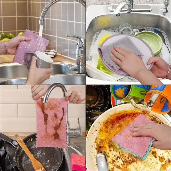 10-piece Microfiber Dish Cloths Multi Purpose Dishwashing Towels - Color random / 10pcs