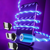 Compatible with Apple Flowing Ligh Magnetic Streamer Data Line Cable for Iphone Android Typec