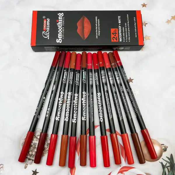 12 pcs Long-Lasting Lipstick Set with Professional Lip Liner Pencil and Matte Lip Gloss for Women Valentine’s Day Gifts