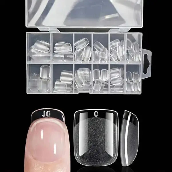 120Pcs Full Cover Nail Tips Stiletto Gel Extension Multi Style Set - Short Square