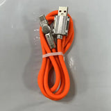 120W 7A Fast USB Type C Liquid Silicone Degree Rotation Elbow Cable - Orange / 1.5m