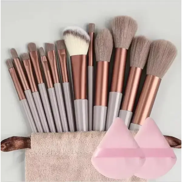 13pcs Premium Synthetic Nylon Bristle Makeup Brush Set - Soft Gentle and Cruelty-Free for Flawless Foundation Blush
