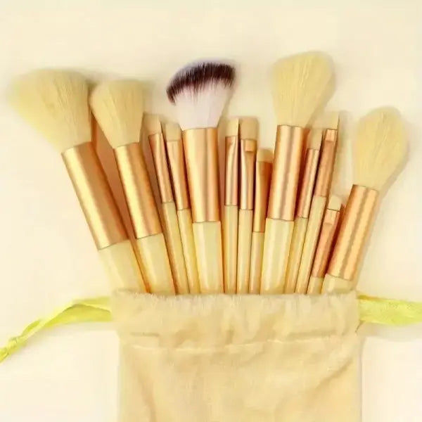 13pcs Premium Synthetic Nylon Bristle Makeup Brush Set - Soft Gentle and Cruelty-Free for Flawless Foundation Blush