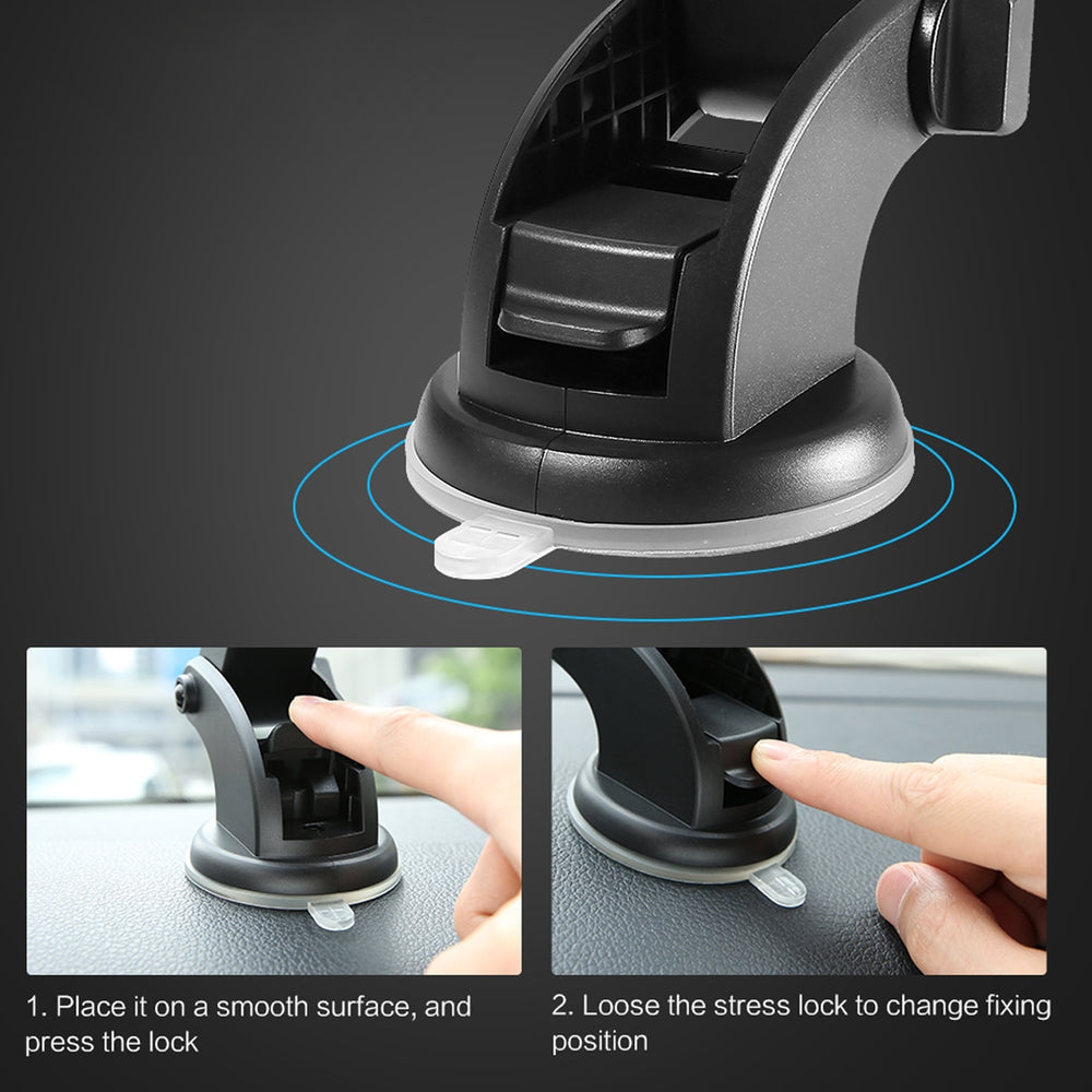 Car Phone Holder Long Rod Telescopic Car Dashboard Suction Cup Type - Hair Remover