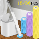 18/36Pcs Toilet Brush With Disposable Replacement Head Kits Upgrade Long Handle Bathroom Cleaning Brush For Home Wc