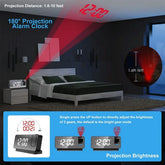 180° Rotation LED Digital Projection Alarm Clock for Bedroom - Himpall