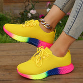 Low Top Platform Sneakers with Durable Rubber Sole Material