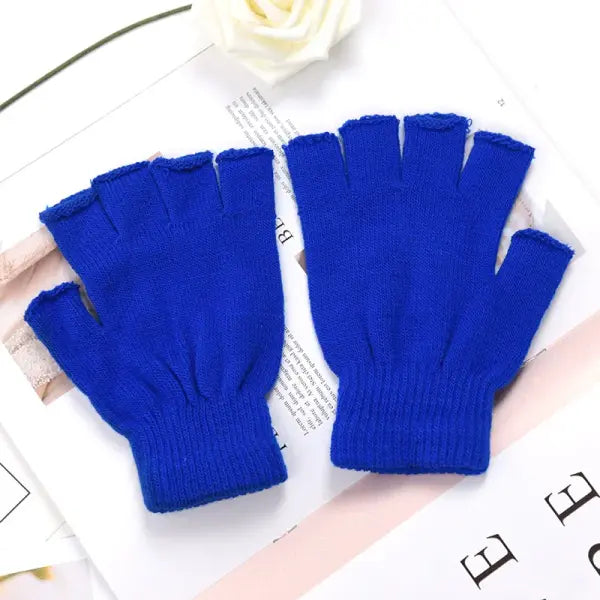 Unisex Opera Knit Cotton Gloves - Blue