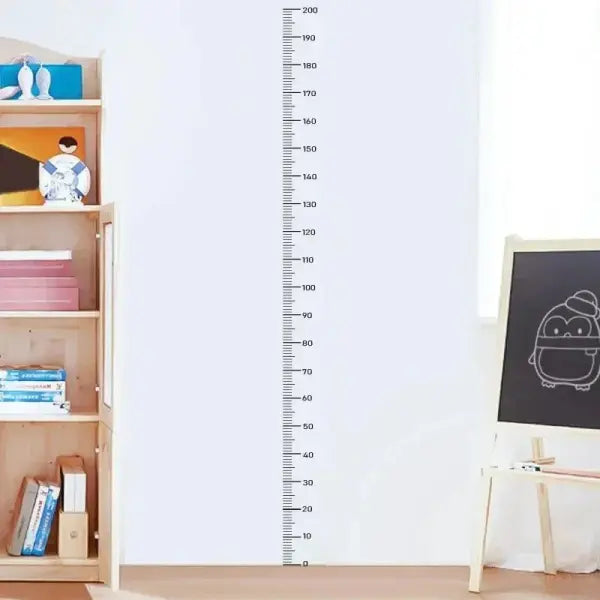 Kids growth chart wall sticker with waterproof self adhesive ruler - black