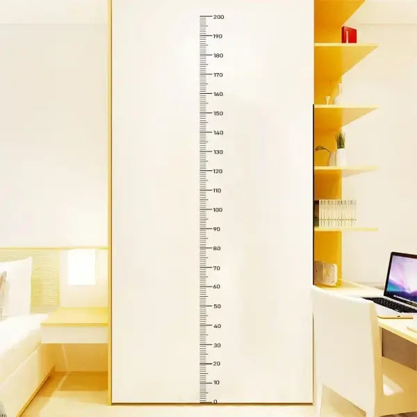 Kids growth chart wall sticker with waterproof self adhesive ruler - black