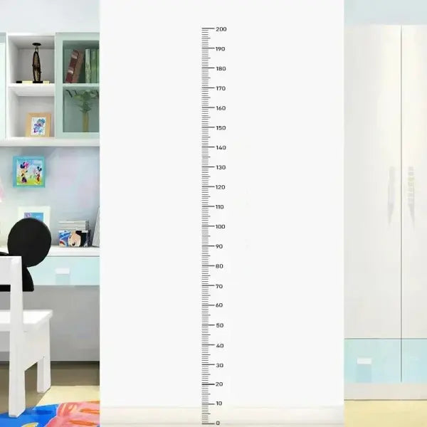 Kids growth chart wall sticker with waterproof self adhesive ruler - black