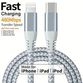 1PC 2PCS MFi Certified Fast Cable durable Nylon Braided Cord USB C to Lightning Cable Fast Charging Data for iPhone 14
