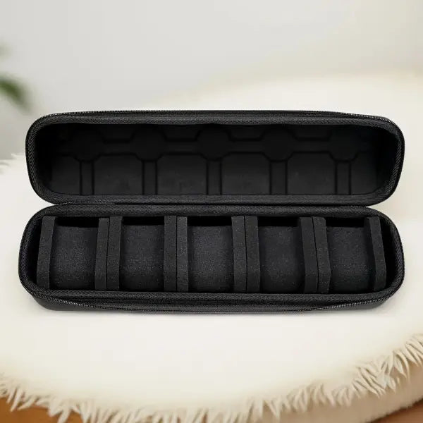 5-Slot Watch Case Hard Shell Black Travel Organizer - black