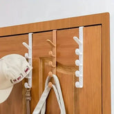 Bedroom Door Hanger Plastic 5 Hook Rack for Bag Storage - black