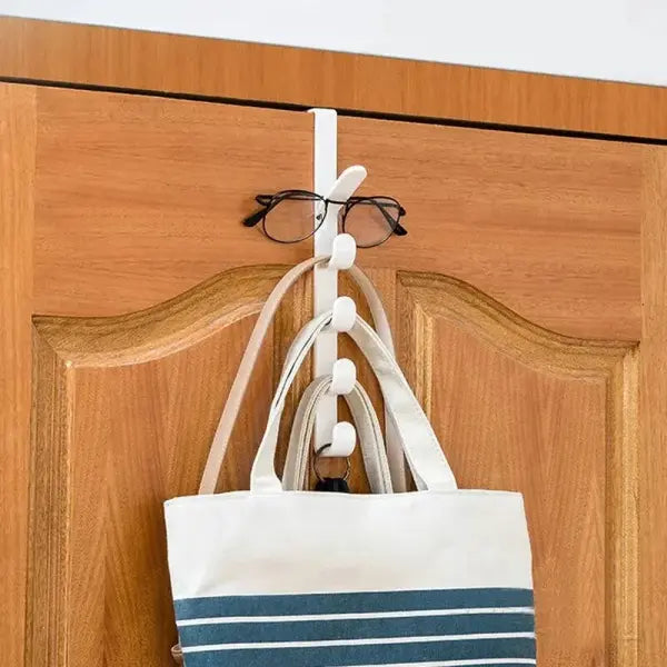 1pc Bedroom Door Hanger Clothes Hanging Rack Over The Door Plastic Home Storage Organization Hooks Purse Holder