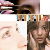 Eyebrow Hair Remove Tweezer Stainless Steel LED Precision Makeup Tool - Cross Striation