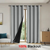 Solid Color 100% Blackout Curtain for Sun Protection 1pc - grey / W300cmxH260cm 1PC / Grommet Top