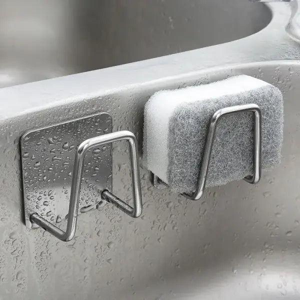Stainless Steel Sink Sponge Rack Metal Kitchen Supplies Organizer - 2pcs