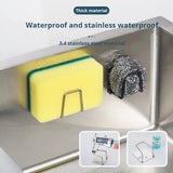 Stainless Steel Sink Sponge Rack Metal Kitchen Supplies Organizer - 2pcs