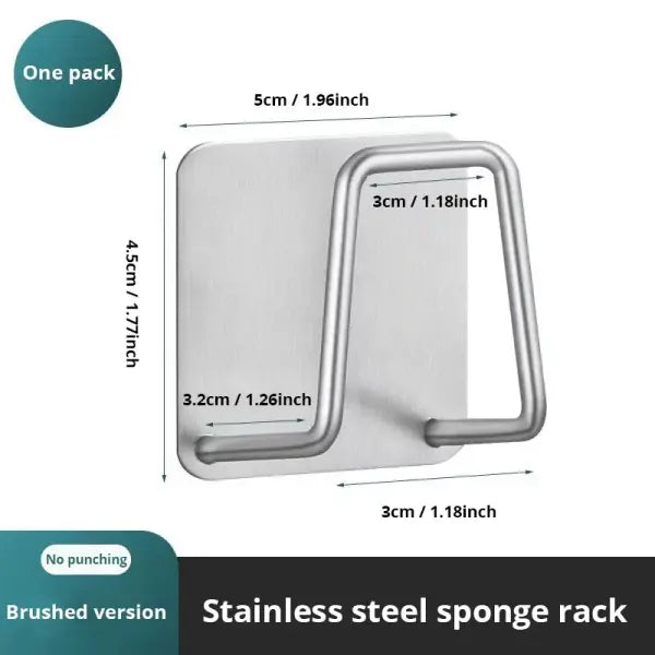 Stainless Steel Sink Sponge Rack Metal Kitchen Supplies Organizer - 2pcs