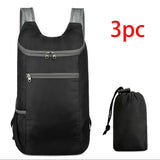 Clyine Lightweight Foldable Waterproof Weekend Travel Bag - black3pc