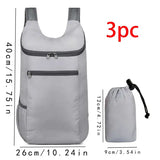 Clyine Lightweight Foldable Waterproof Weekend Travel Bag - Grey3pc