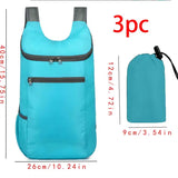 Clyine Lightweight Foldable Waterproof Weekend Travel Bag - blue3pc