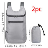 Clyine Lightweight Foldable Waterproof Weekend Travel Bag - Grey2pc
