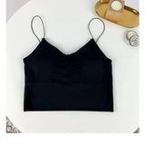 Seamless Ice Silk Tube Top Padded Wireless Backless Summer Bralette - One Size / Khaki