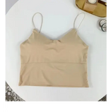 1pc Women Sexy Solid Color Camisole Ice Silk Tube Seamless Sports Tank Top Wireless Underwear Padded Bra Bralette Vest