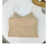 Seamless Ice Silk Tube Top Padded Wireless Backless Summer Bralette - One Size / Khaki