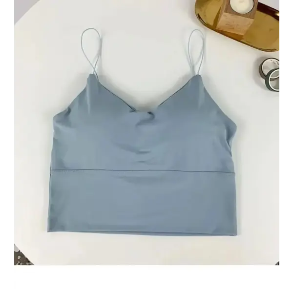 1pc Women Sexy Solid Color Camisole Ice Silk Tube Seamless Sports Tank Top Wireless Underwear Padded Bra Bralette Vest
