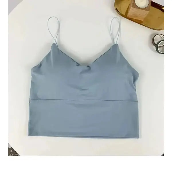 Seamless Ice Silk Tube Top Padded Wireless Backless Summer Bralette - One Size / Khaki