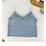 Seamless Ice Silk Tube Top Padded Wireless Backless Summer Bralette - One Size / Khaki
