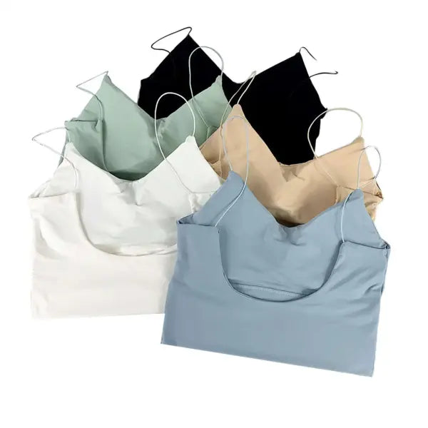 Seamless Ice Silk Tube Top Padded Wireless Backless Summer Bralette - One Size / Khaki