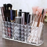1Pcs/2Pcs Diamond Patterned Mirror Cabinet Storage Box Bathroom Bathroom Cosmetics Lipstick Storage Rack - Transparent