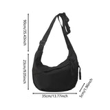 Classy Large Capacity TPU Single Shoulder Bag with Silt Pocket - Black