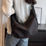 Classy Large Capacity TPU Single Shoulder Bag with Silt Pocket - Black